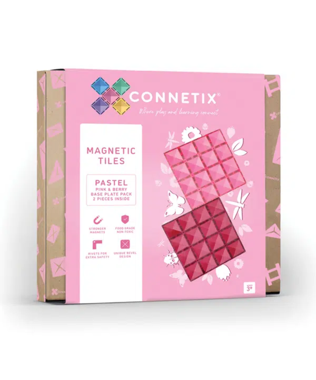 Pastel Pink & Berry Base Plate 2 Piece Set