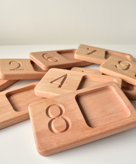 Wooden Counting Trays • Set of 10