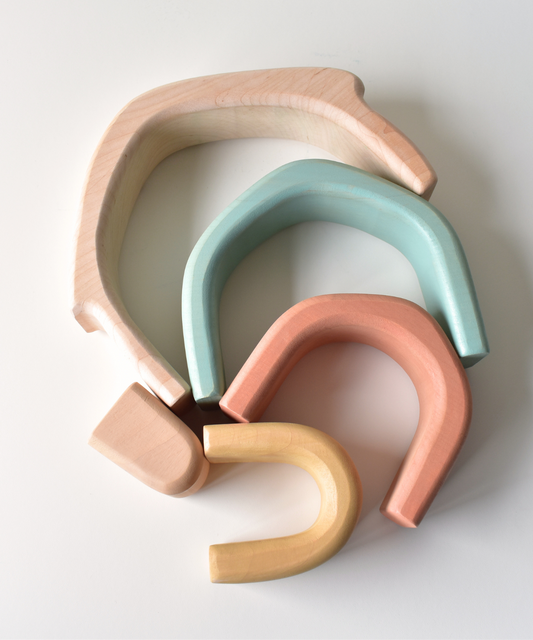 Rainbow House Stacker in Pastel