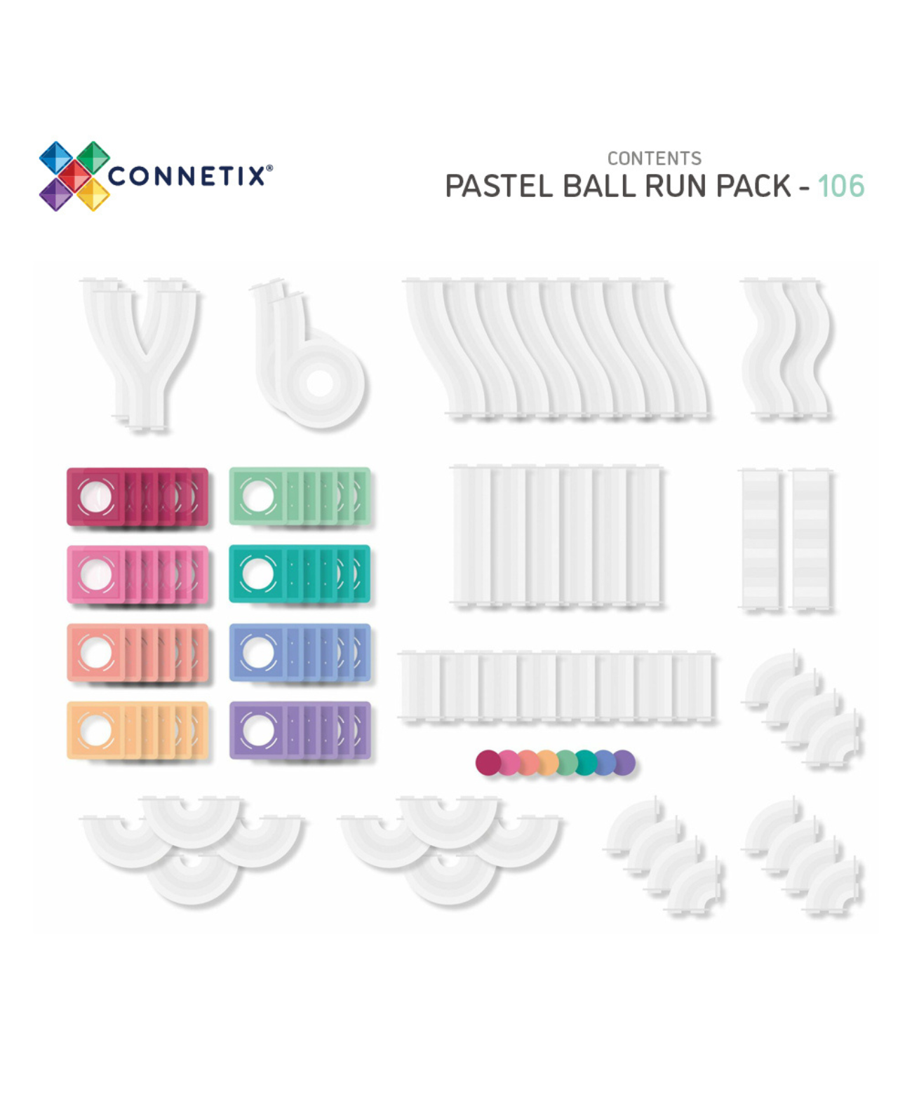 Pastel Ball Run Pack 106 Piece Set