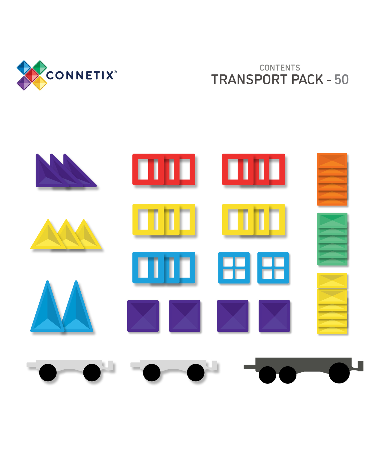 Rainbow Transport Pack 50 Piece Set
