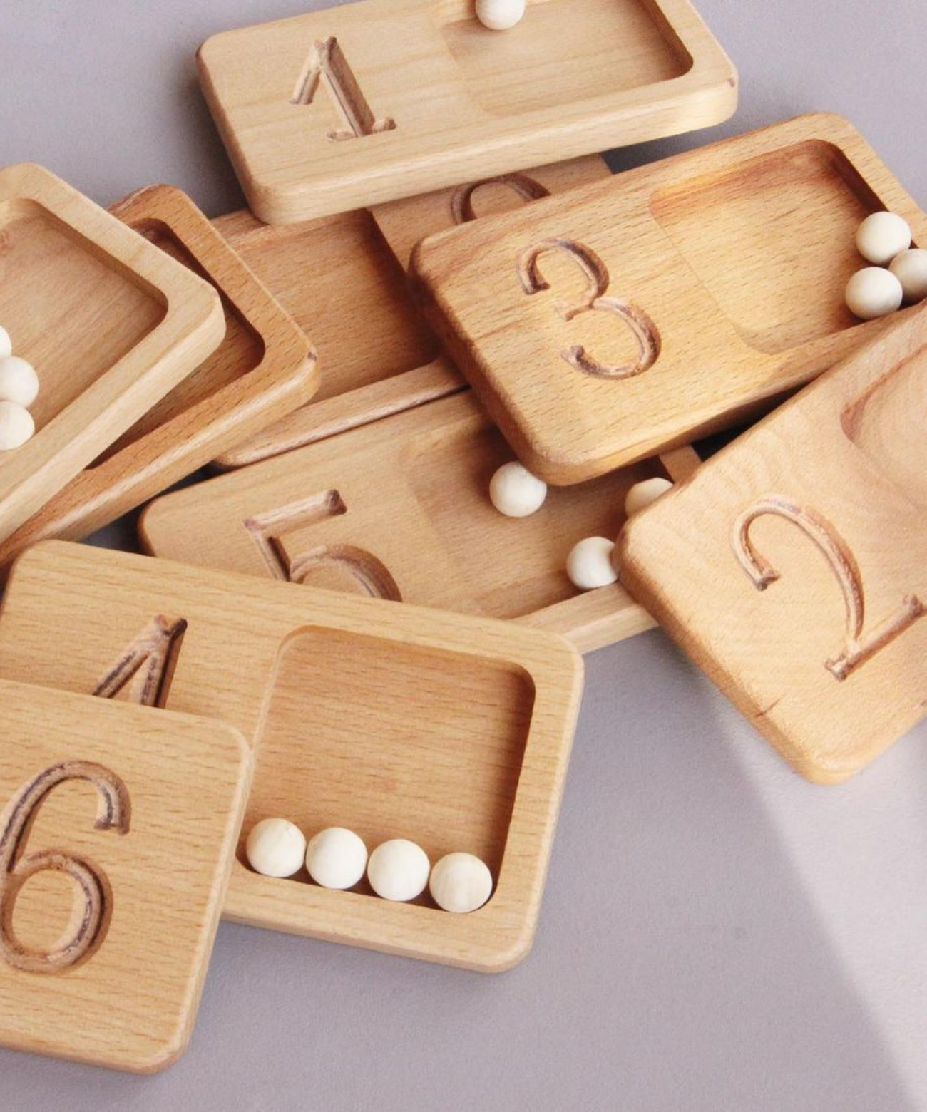 Wooden Counting Trays • Set of 10