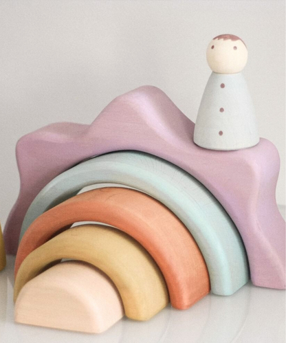 Rainbow Flower Stacker in Pastel