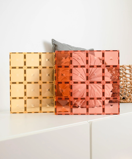 Pastel Lemon & Peach Base Plate 2 Piece Set