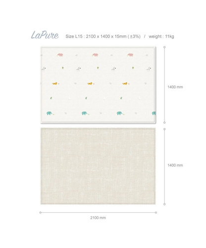 Parklon LaPure Bumper Playmat Jungle Friends Fabric Beige L15