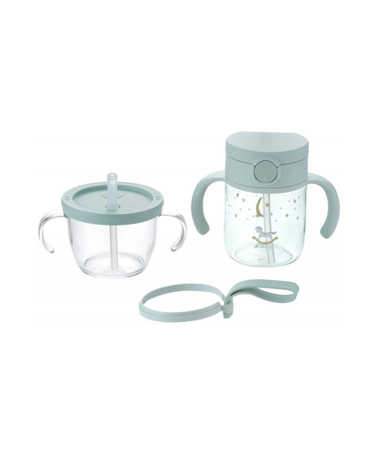 Axstars Straw Training Mug and Straw Bottle Mug Set