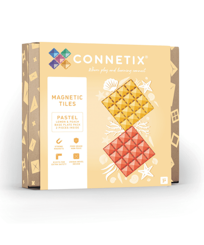 Pastel Lemon & Peach Base Plate 2 Piece Set