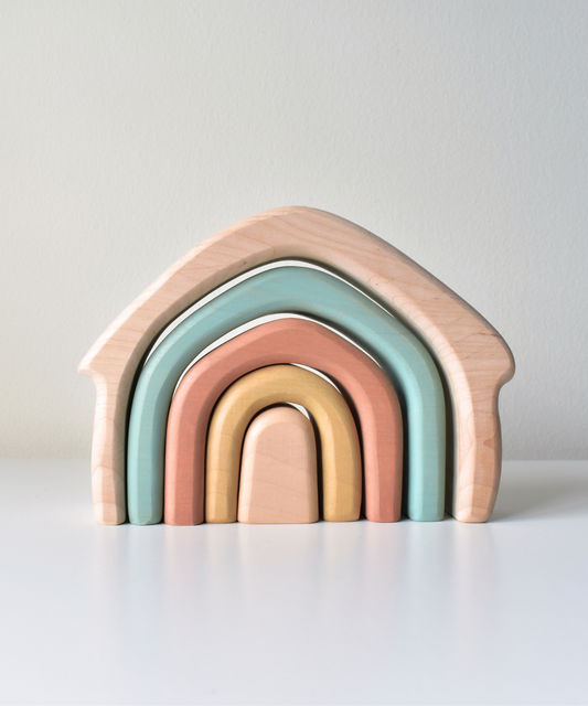 Rainbow House Stacker in Pastel