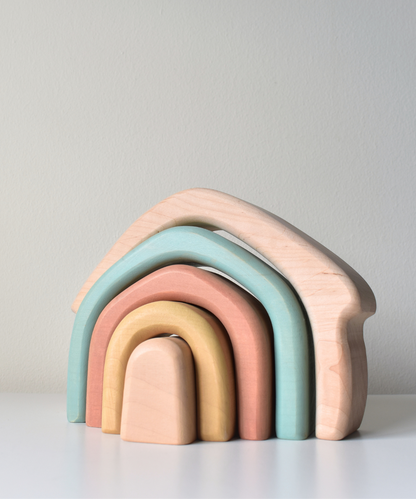 Rainbow House Stacker in Pastel