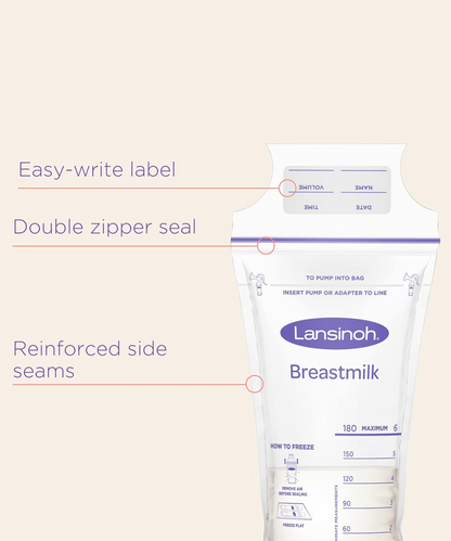 Lansinoh Breastmilk Storage Bags - 6oz/180ml (100pc)