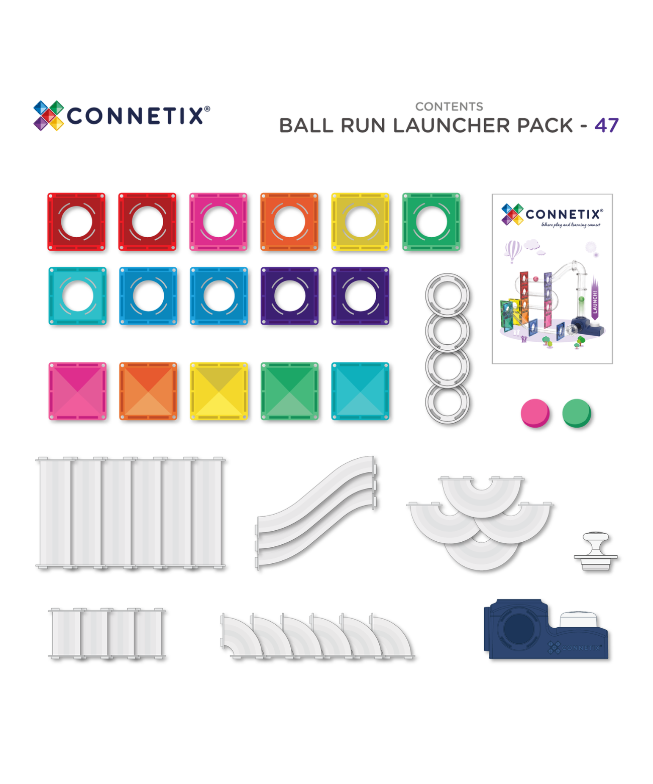 (Pre-Order - End Aug) Ball Run Launcher Pack 47 Piece Set