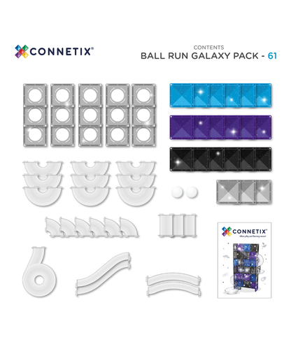 (Pre-Order - End Aug) Ball Run Glitter Galaxy Pack 61 Piece Set