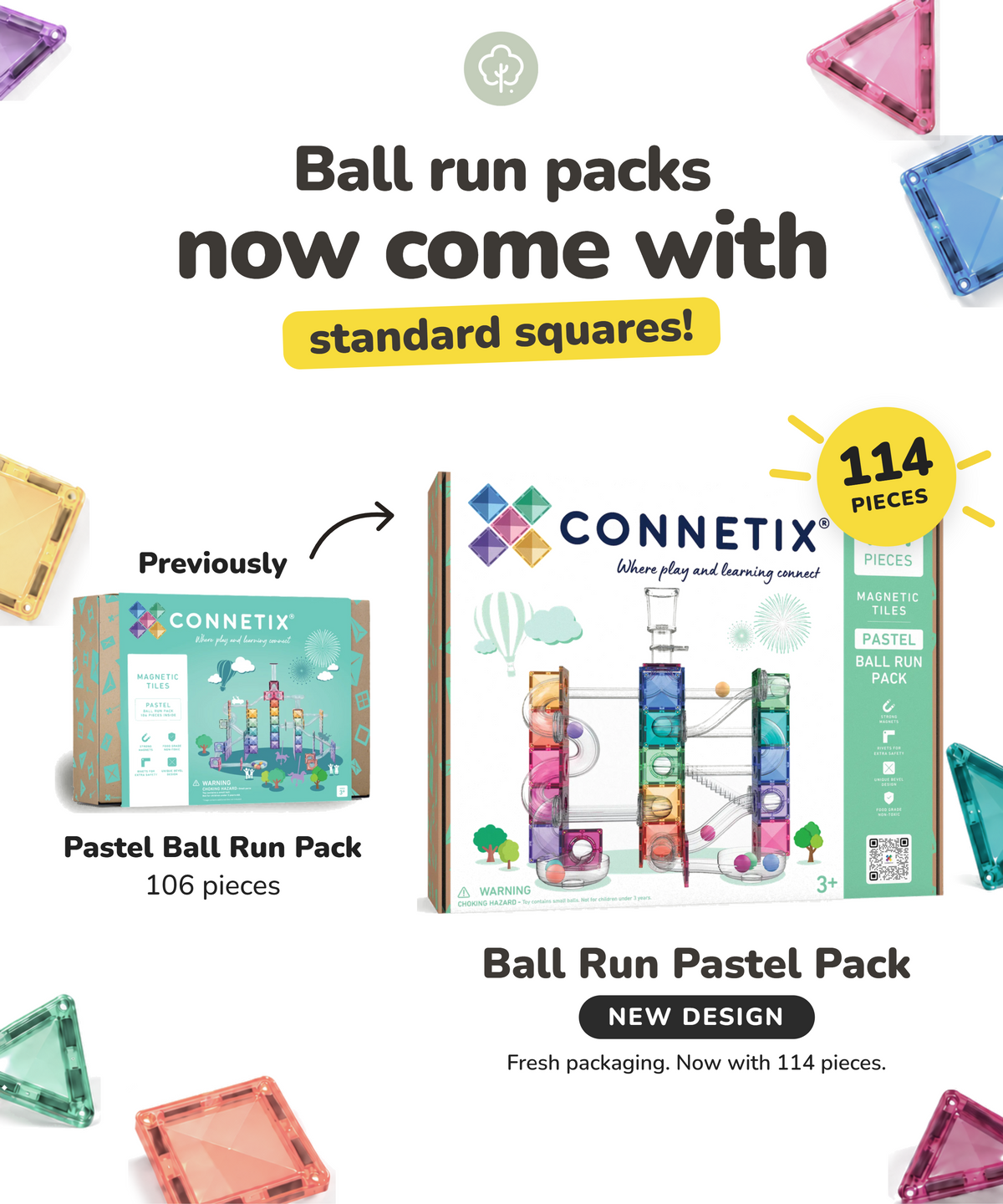 (New Design) Pastel Ball Run Pack 114 Piece Set