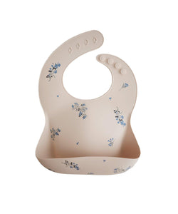 Printed Mushie Silicone Bib Singapore Lilac Flowers