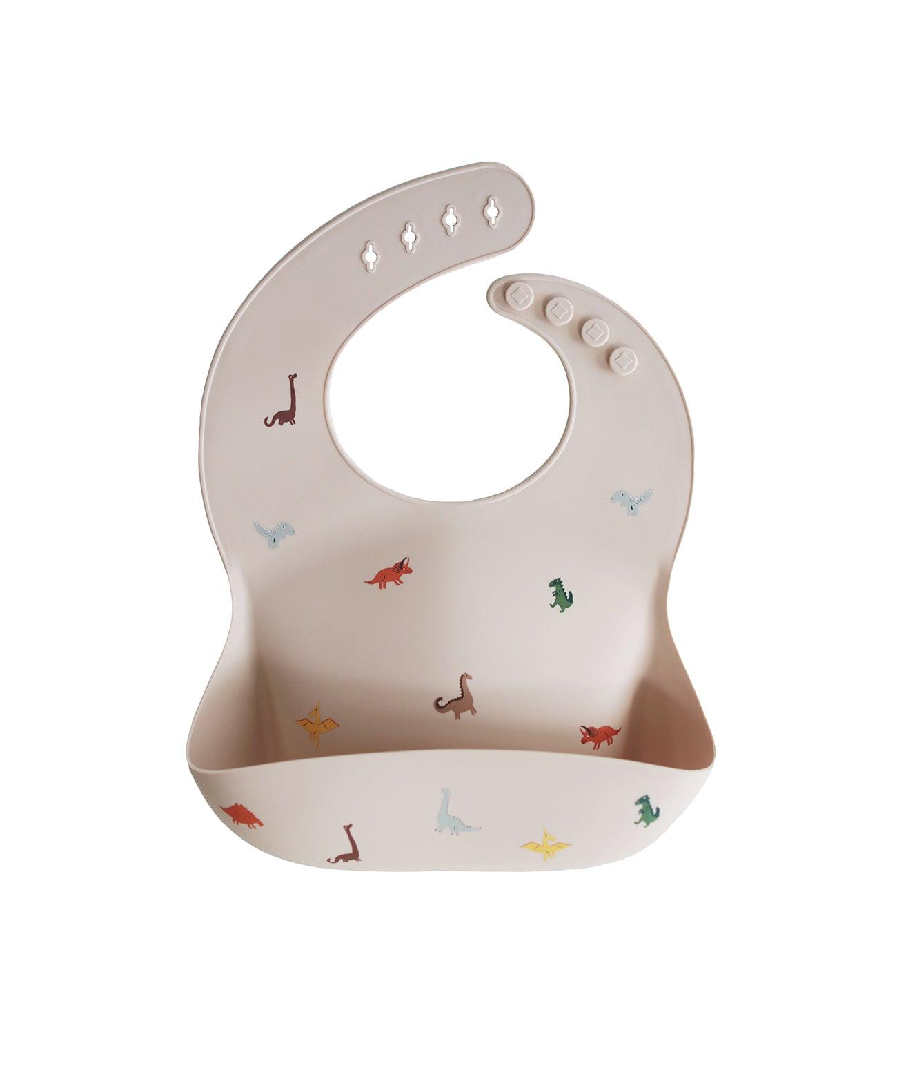 Printed Mushie Silicone Bib Singapore Dinosaurs