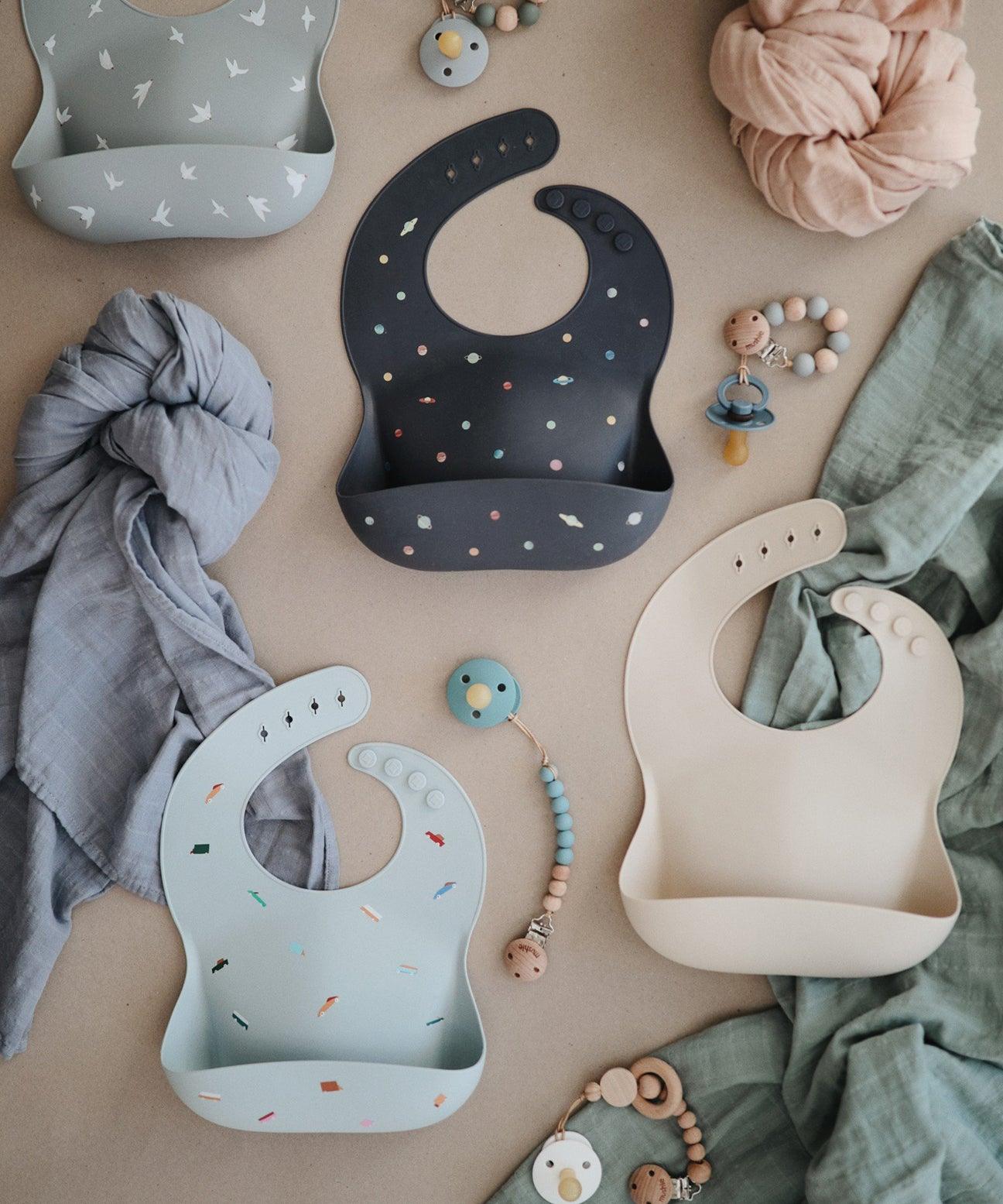 Printed Mushie Silicone Bib Singapore